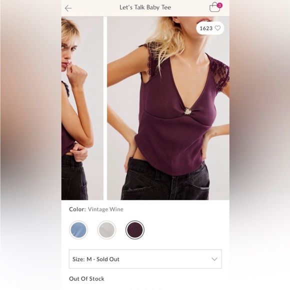 Free People Let’s Talk Baby Tee - Picture 4 of 9